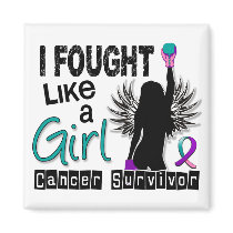 I Fought Like A Girl 26S Thyroid Cancer Survivor Fridge Magnet