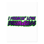 I Freakin Love DRUM and BASS music postcards