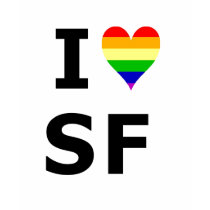 I Gay Heart San Francisco t-shirts