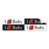 I Gem Ruby (4-up) bumper stickers by decklin I Gem Ruby (4-up) bumper stickers
