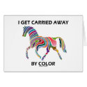 I Get Carried Away By Color (Horse Swirl) cards by wordsunwords I Get Carried Away By Color (Horse Swirl) cards