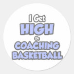 I Get High On Coaching Basketball Sticker