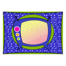 <i>Gift Tag Template</i> "Retro TV" business cards