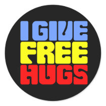I Give Free Hugs Round Sticker