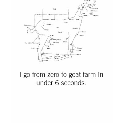 I go from zero to goat farm in under 6 seconds shirts by skelman