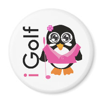 i Golf Penguin Fridge Magnets