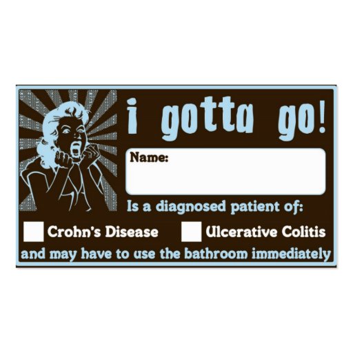 I Gotta Go! Great Bowel Movement Wallet Card Business Card (front side)