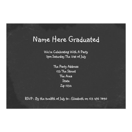 I Graduated Funny Misspelling Humor Chalkboard Invite