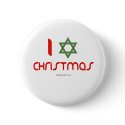 I Hanukkah Christmas green buttons