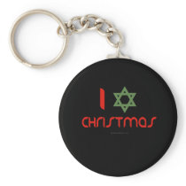 I Hanukkah Christmas green Key Chains