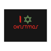 I Hanukkah Christmas green Postcards