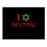 I Hanukkah Christmas green postcards