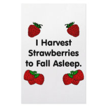 I harvest strawberries to fall asleep stationery design