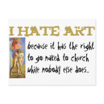 I hate art ... postcards