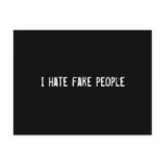 I hate fake people postcard