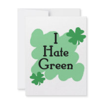 I hate green custom invitation