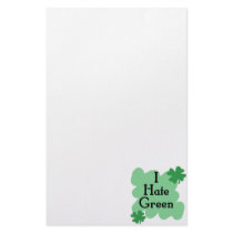 I hate green custom stationery