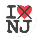 I Hate NJ - New Jersey Round Stickers