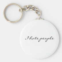 I hate people key chain