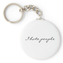 I hate people key chain