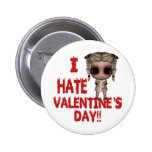 i hate valentines day emo punk girl button