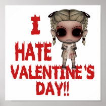 i hate valentines day emo punk girl print
