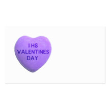 I Hate Valentines Day Purple Candy Heart Business Cards