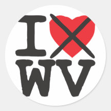 I Hate WV - West Virginia Round Stickers