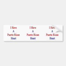 I Have A Puerto Rican Heart Bumper Stickers