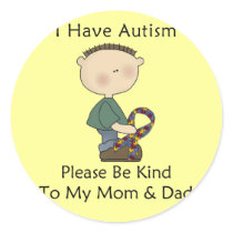 I Have Autism (boy) Round Stickers
