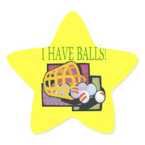I Have Balls Star Sticker