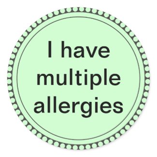 I have multiple allergies zazzle_sticker