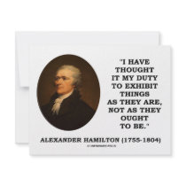 I Have Thought It My Duty To Exhibit Things Quote Custom Announcements