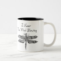 artsprojekt, whimsy, dragonfly, libelula, insect, drawing, whimsey, quote, wind, blackandwhite, teen, ink, young, Mug with custom graphic design