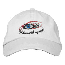 "I hear with my eyes" cap embroidered hats