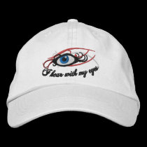 "I hear with my eyes" cap embroidered hats