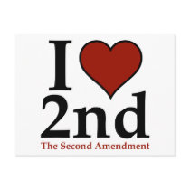 I Heart 2nd (Second Amendment) postcards