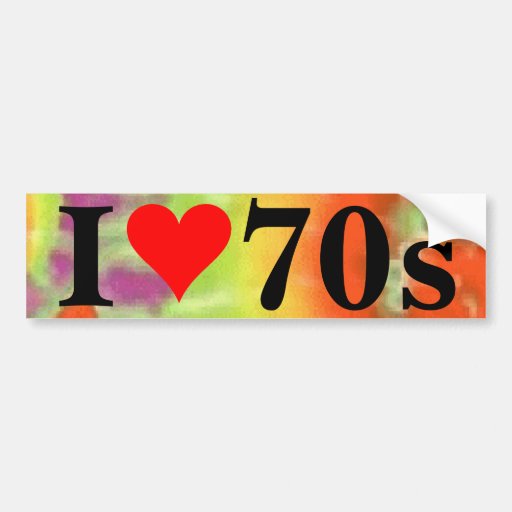 I Heart 70s Bumper Sticker Zazzle