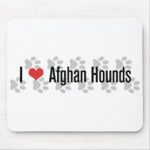I (heart) Afghan Hounds mousepads