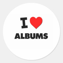 I Heart Albums Round Stickers