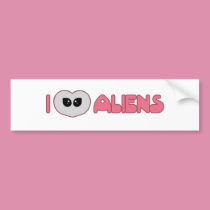 I Heart Aliens Bumper Sticker bumper stickers