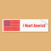 I Heart America Bumper Sticker bumper stickers