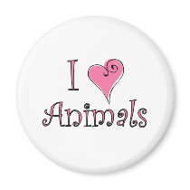 I (heart) animals refrigerator magnets