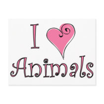 I (heart) animals post cards