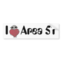 I Heart Area 51 Alien bumper stickers