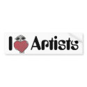 I Heart Artists Alien bumper stickers by Quantum_Art_Nerd I Heart Artists Alien bumper stickers