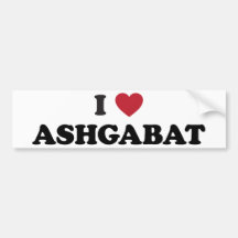 I Heart Ashgabat Turkmenistan Bumper Sticker