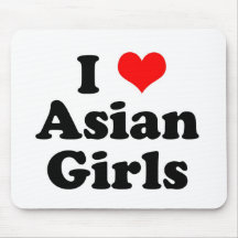 I Heart Asian Girls Mouse Pads