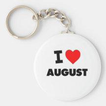 I Heart August Key Chain