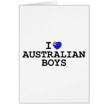 I Heart Australian Boys Greeting Card